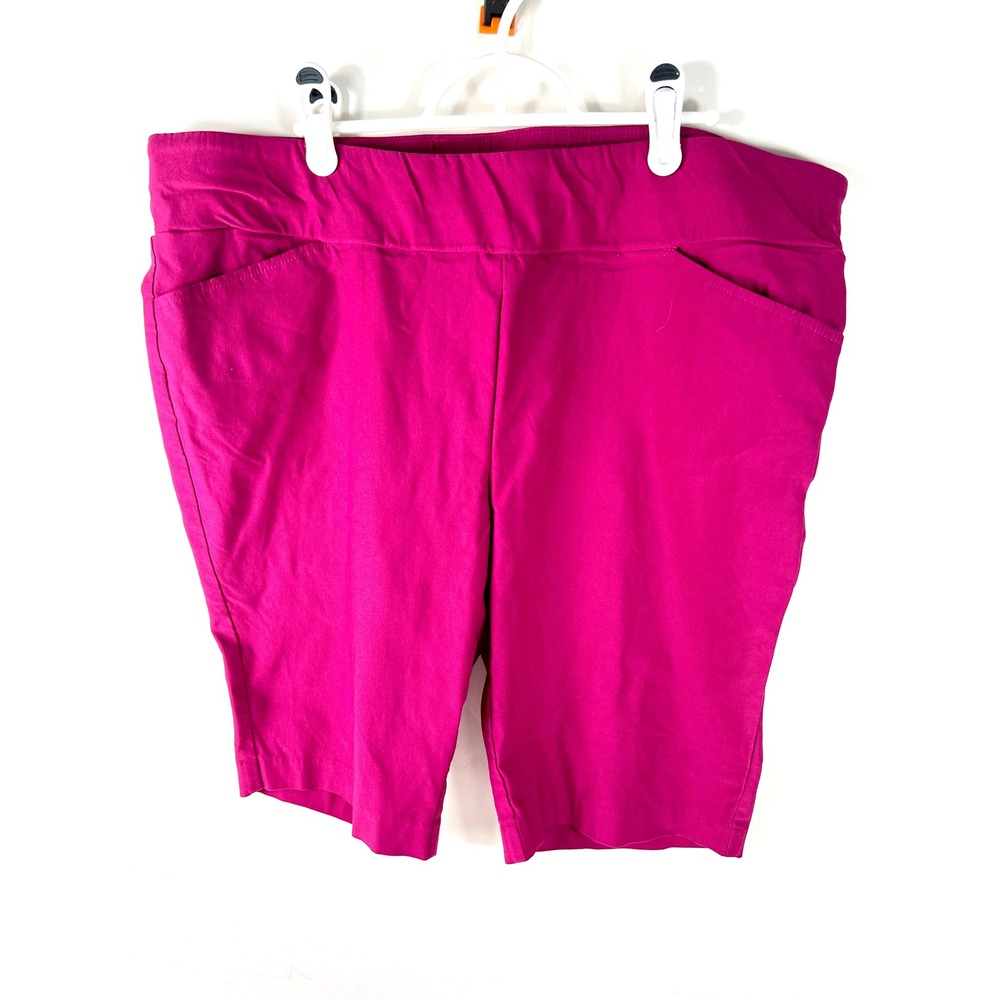 Raffaello Rossi Magenta Pink Pull On Stretch Shorts Size 20 1191-6440-1‎